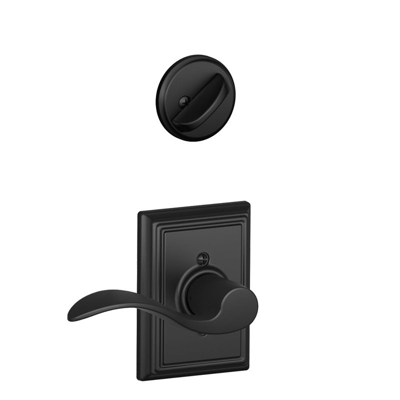 Addison Single Cylinder Interior Lever Set, Matte Black, Left, Yes
