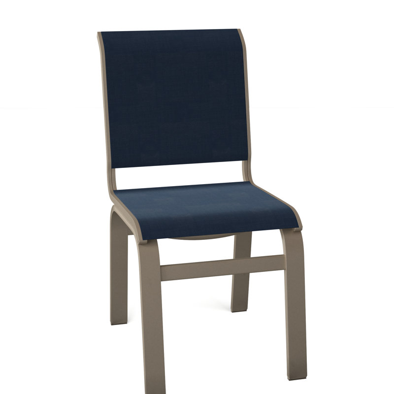 Chaise d'appoint de salle à manger Hiraku, Désert texturé, Bleu marine 13D Sunbrella®