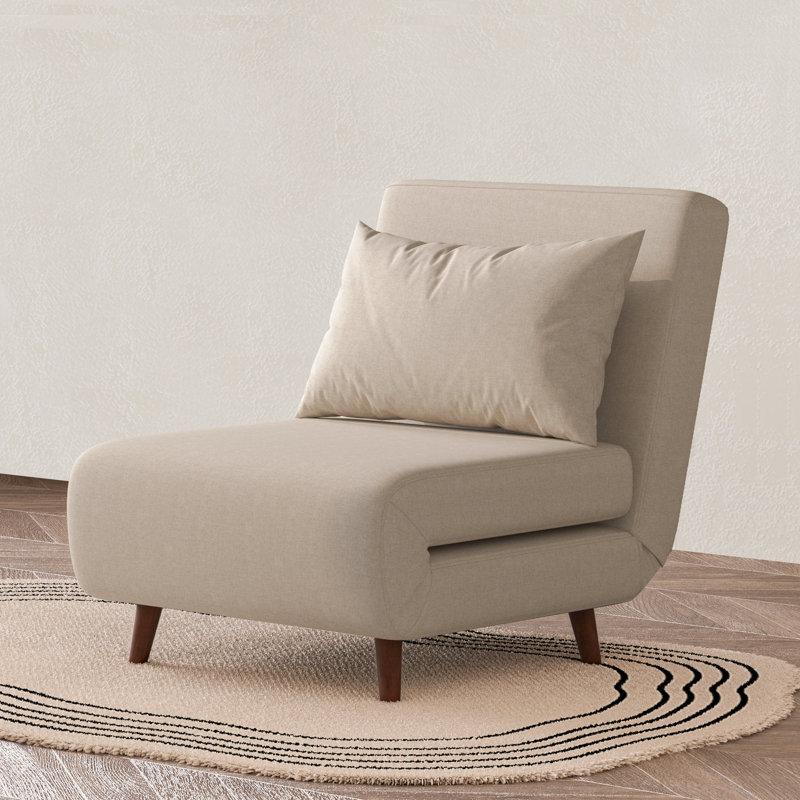 Fauteuil convertible Jacquelyn, Polyester beige, 31.9"