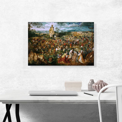 «The Road to Calvary 1564» par Peter Bruegel l'Ancien, reproduction d'art sur toile tendue
