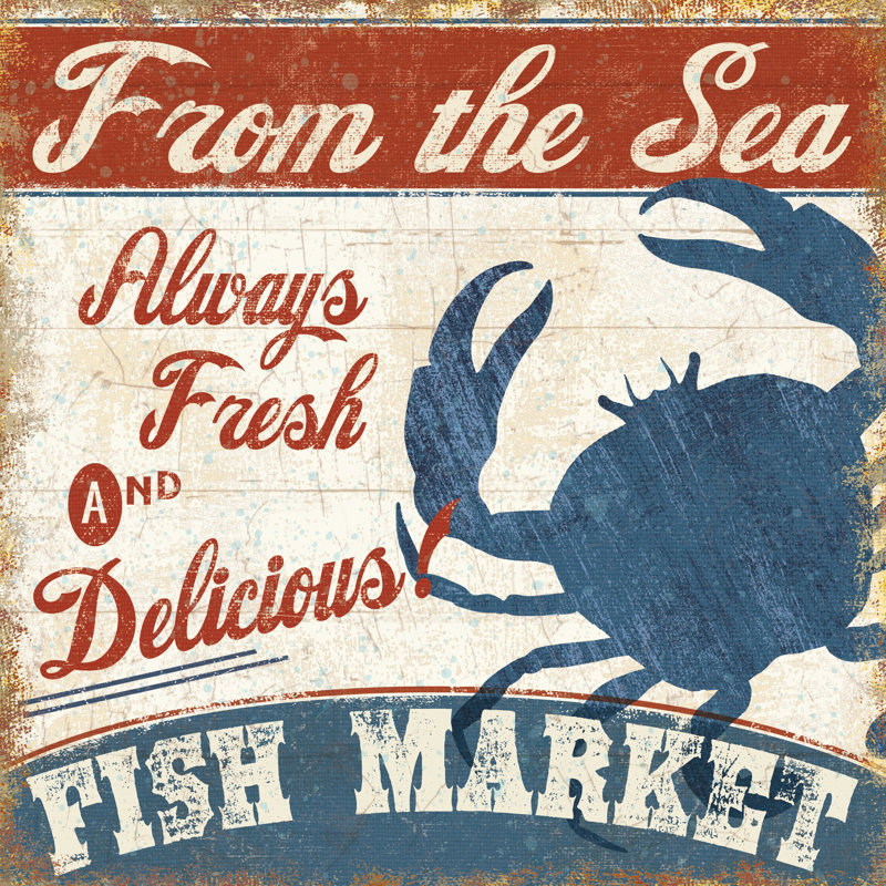 Fruits de mer frais IV, H 20 po x l 20 po