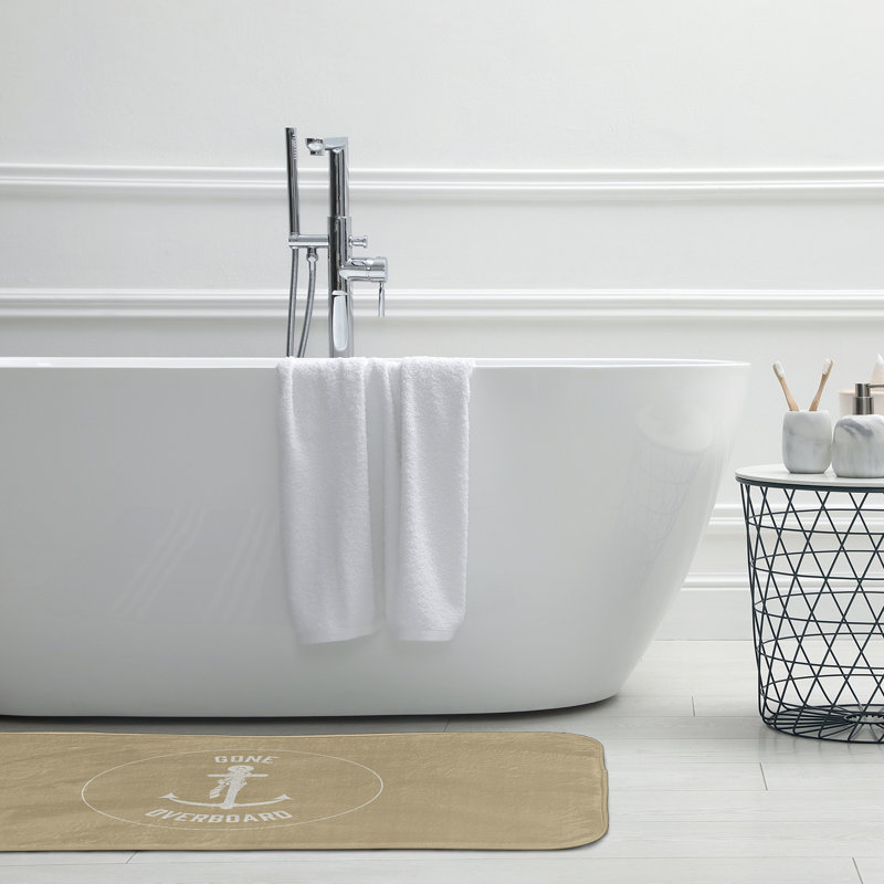 Tapis de bain Nautical Nights, L 21 po x L 34 po, Brun clair