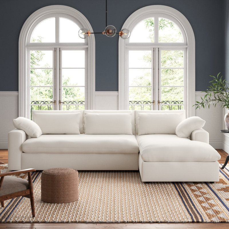 Remy 2-Piece Sectional, Nomad Snow Crypton® Chenille, Right Hand Facing
