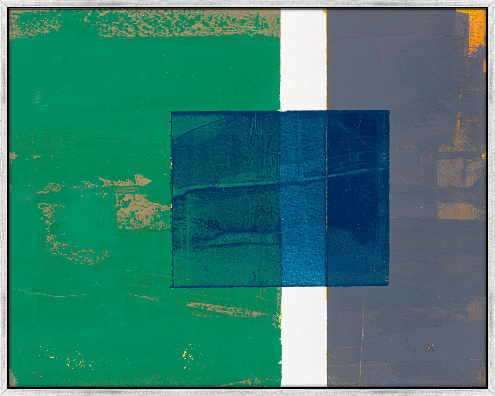 Bold In Blue 1 by Andrea Stokes, Silver Framed, 20" H x 25" W x 1.38" D