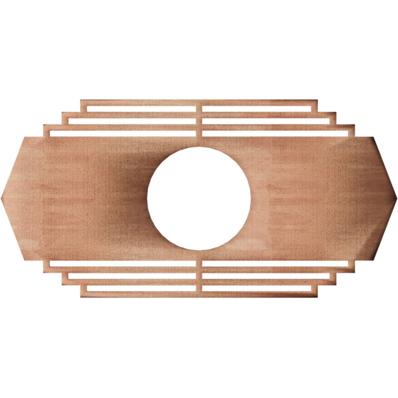Médaillon de plafond en bois Chrysler, Cerisier, H 15 po x l 30 po x P 0,25 po