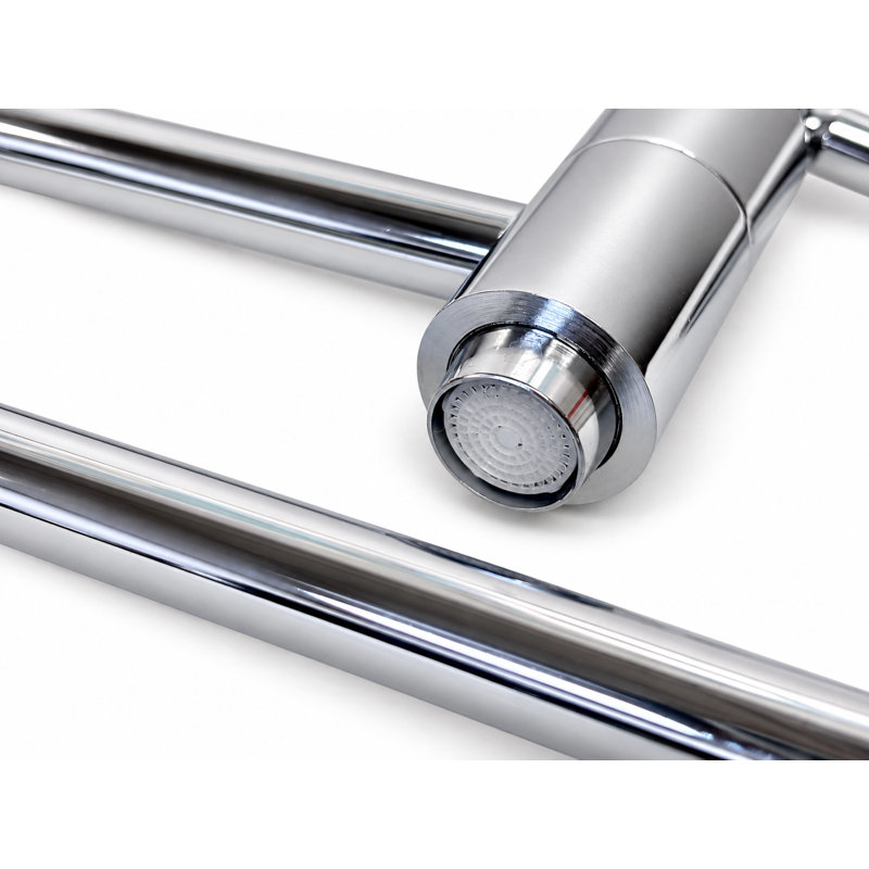 Robinet de cuisine mural Banner, nickel brossé, Chrome chrome