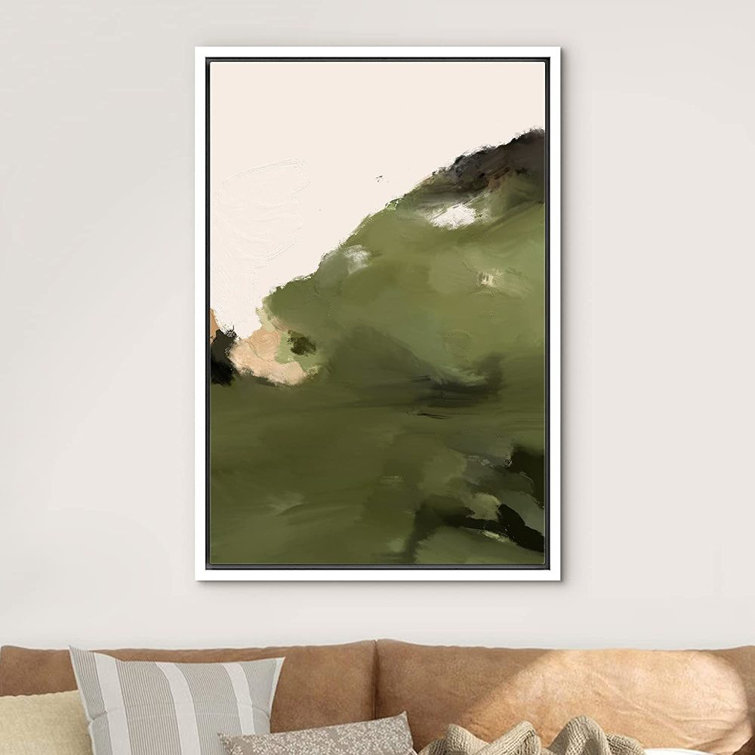 Wall Art Print, Olive green abstract painting