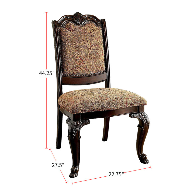 Chaise d'appoint rembourrée en cerisier brun Akiria