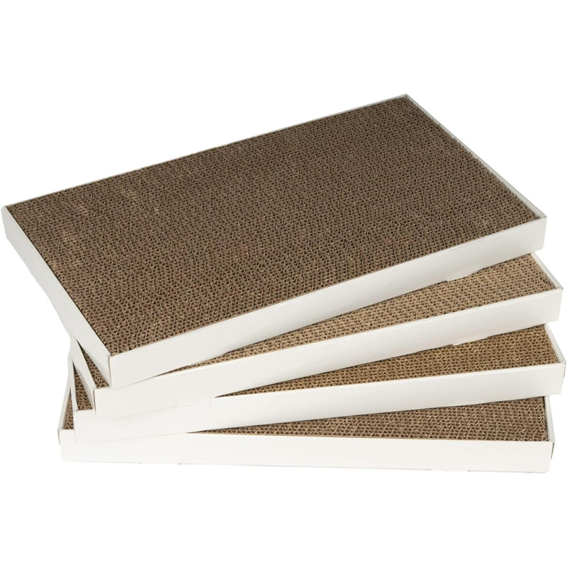 Corrugate Cat Scratchers, 4 Pack, White