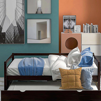 Twin Size Daybed with Trundle Frame Set