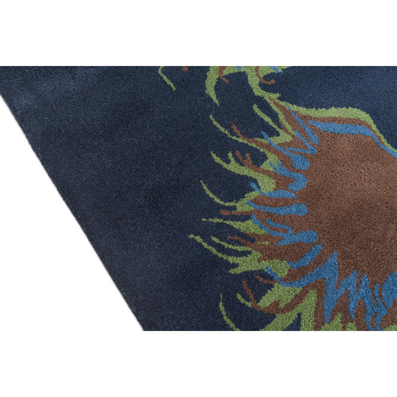 Tapis carré bleu marine Iverson