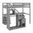  Loft Bed With Desk And Storage Stairs, Drawers And LED Light Space-152297705-152297702