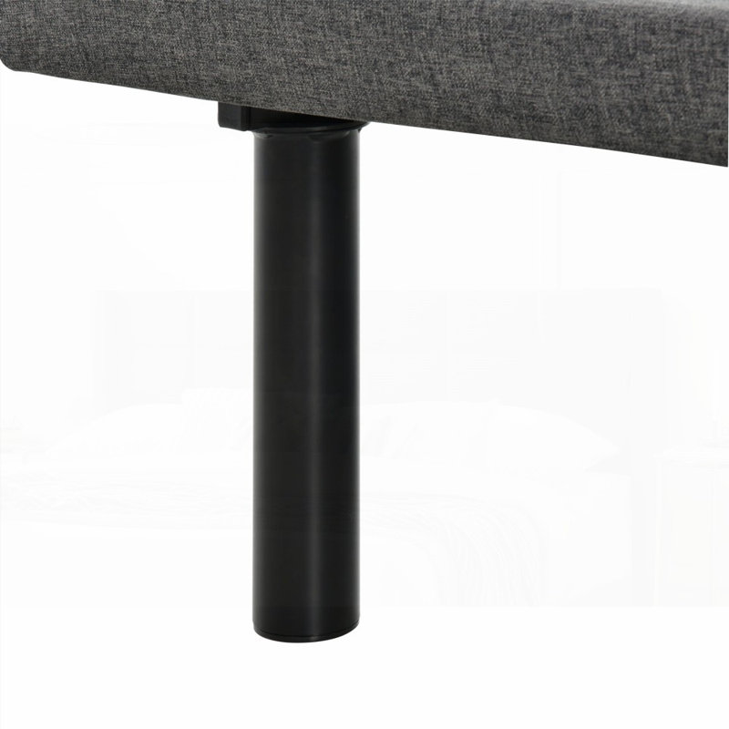 Cadre de lit réglable simple HOMcom XL - aucun sommier nécessaire, ergonomique avec tête de 0 à 60 ° Inclinaison de 0 à 45 °, mémoire et ampérage Zéro gravité, gris