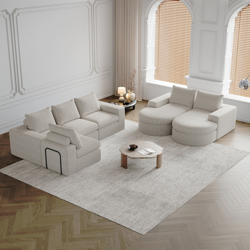 Canapé modulaire Chenille Cloud, Chenille beige