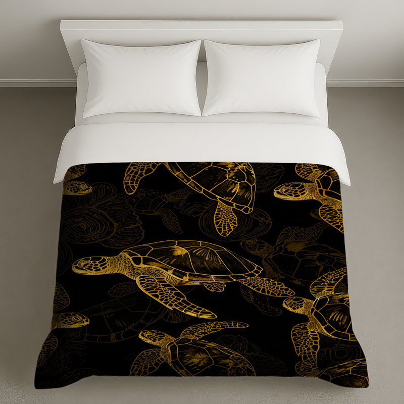 Housses de couette Golden Sea Turtles, Grand lit