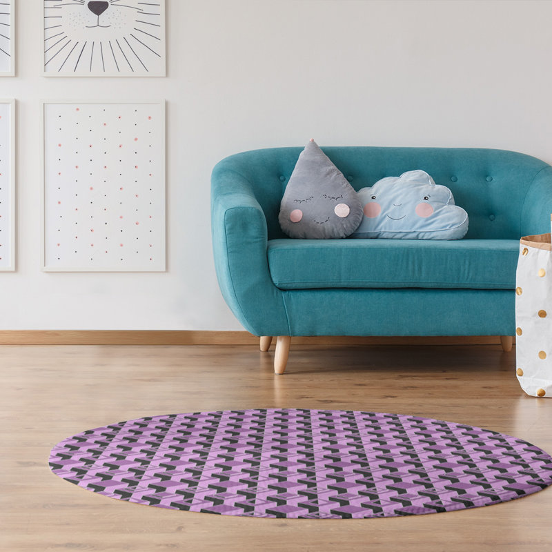 Tapis de zone noir/mauve skyscrapers, Tapis de couloir 2 pi 5 po x 8 pi