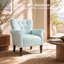 Chaise d'appoint moderne rembourrée - bleu fronde-133402452