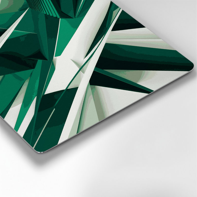 «Geometric Abstraction 33», art mural en métal vert, H 32 po x l 32 po