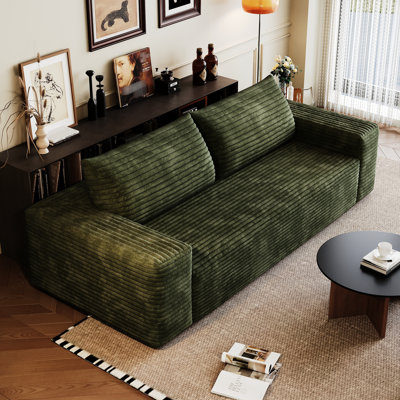 Tissu en velours côtelé 71 po 71 po, doux et doux, éponge haute densité, idéal pour un usage domestique, sans assemblage, ergonomique avec tissu, salle de conférence convenable, téléviseur large
