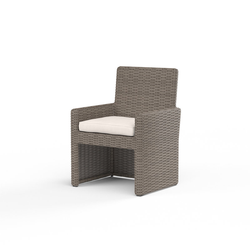 Chaise de patio avec coussin Nassau, Toile Sunbrella® naturelle