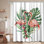 Aquarelle cœur feuilles de palmier flamant exotique coco banane avec 12 crochets