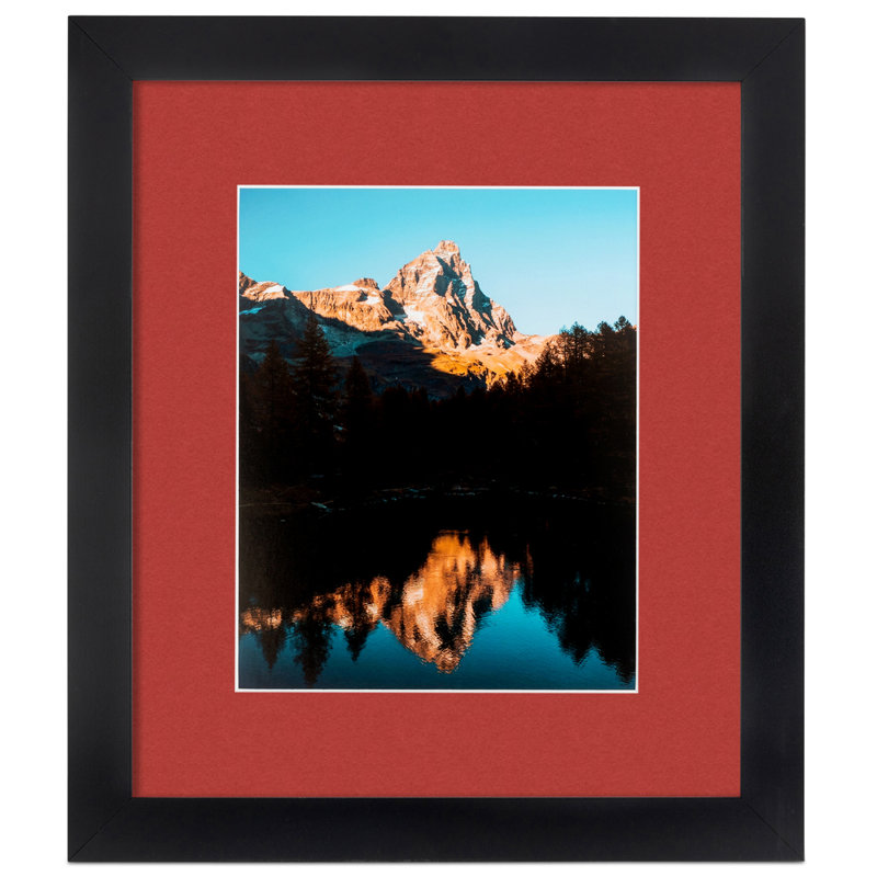 Cadre pour photo simple 5 "x 5" en bois mat, Rouge riche