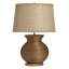 25.5" Wood Table Lamp With Beige Shade