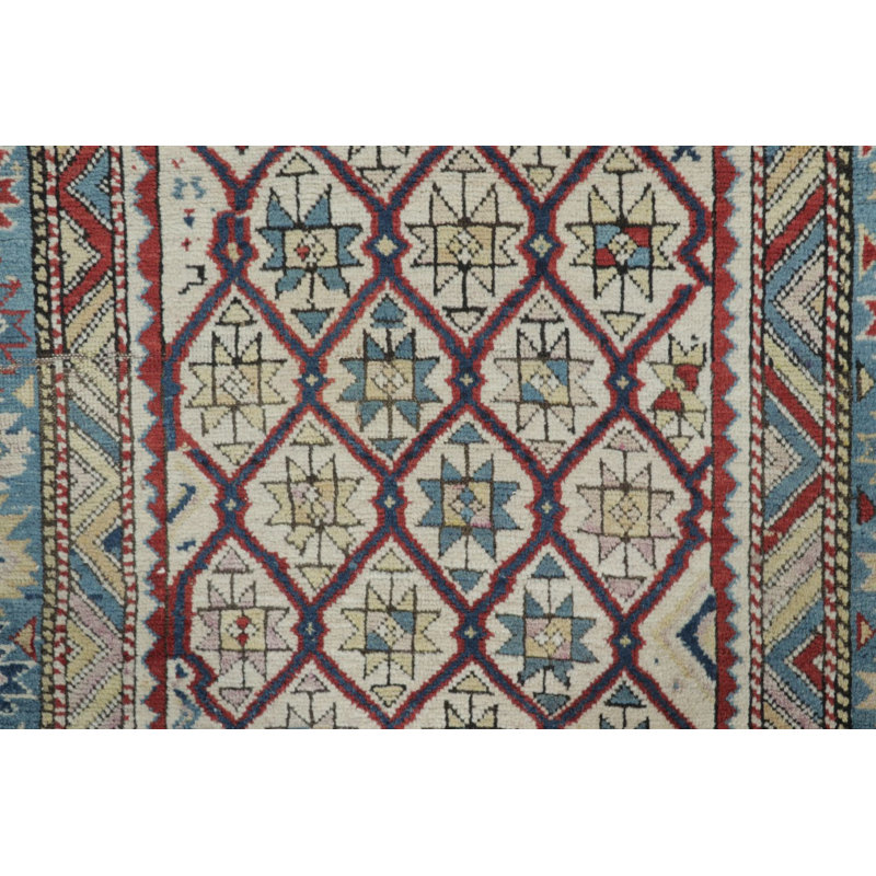 Vintage Shirvan Square Rug With Polychromatic Geometric Patterns - Rug & Kilim