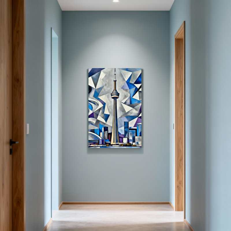 «Scenic & Cityscapes Geometric Cityscape Tower», reproduction d'art abstrait, H 40 po x l 28 po