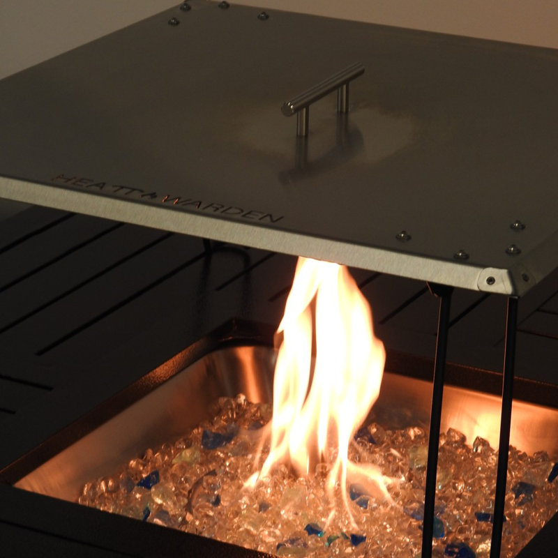 Stainless Steel Gas Fire Pit Heat Deflector with Foldable Legs