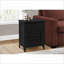Table basse transitionnelle en placage noir pour le salon / la chambre à coucher, 25 pouces avec rangement pour lampe et amp; Assemblage facile-545473603
