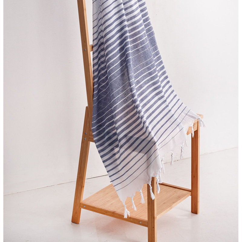 Premium Fouta Beach Towel, Dark Blue, 35.4 x 70.9 inches | 100% Cotton, High Water Absorbent, Ultra Soft, 4.0 oz/sq ft | Machine Washable, Perfect for Beach, Pool, or Spa | Stylish and Functional Towel