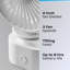 Daewoo 4 Portable Rechargeable Desk Fan Tiltable 3 Speed White