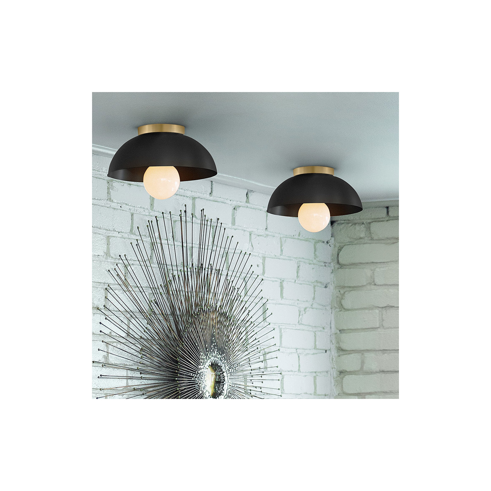 Kebo Single Light Metal Flush Mount, Black