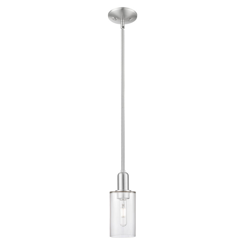 Arcadia - Alyssha - Mini-luminaire suspendu 4 tiges 1 lumière, Nickel satiné brossé, Clair