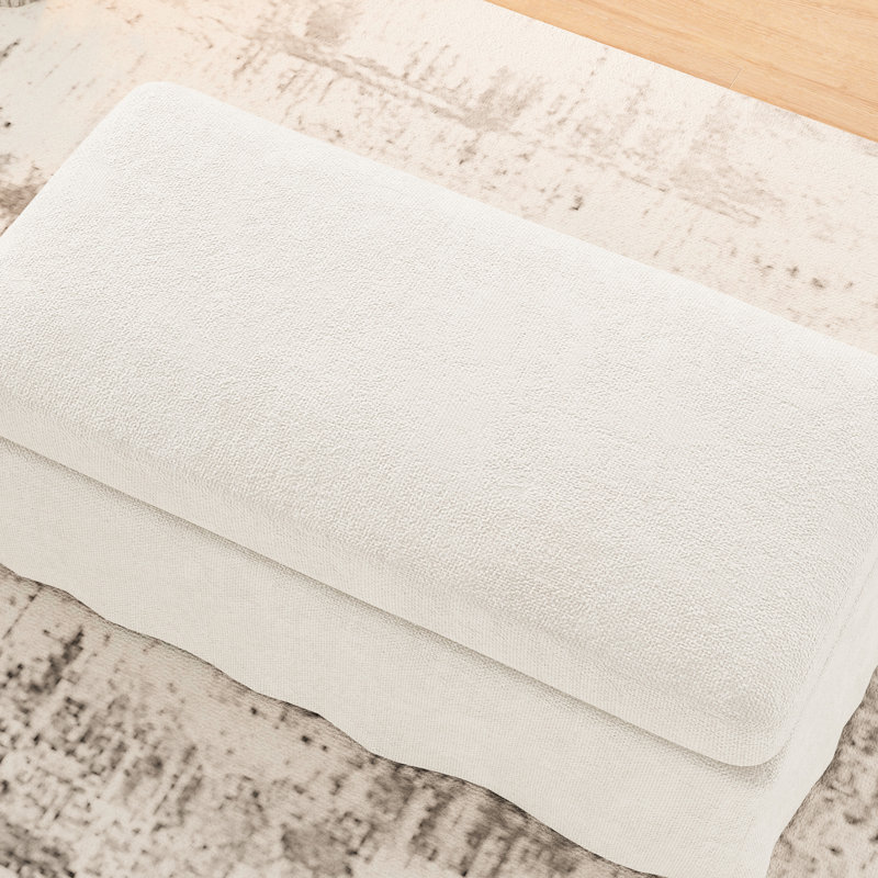 Repose-pieds en chenille l 46 po sans espace de rangement, Beige