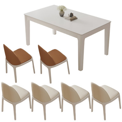 Simple modern rectangle dining table set