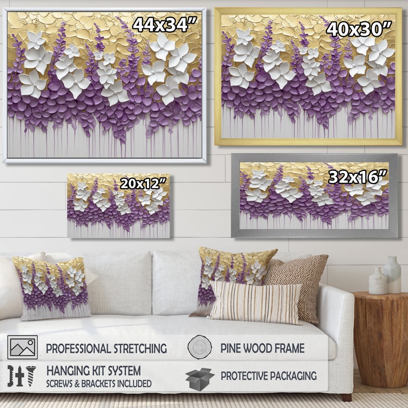 Myrddin - Floral Wall Art, Reproduction encadrée d'une seule photo, Noir, noir, noir, noir, H 12 po x l 20 po