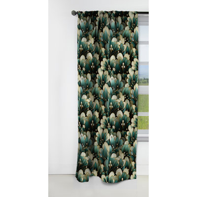 Damask Green Art Decor Pattern II - Damask Curtain - Blackout Damask Curtain - 1 Panels