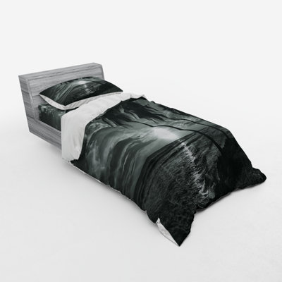 Ensemble de housse de couette en microfibre noir / blanc
