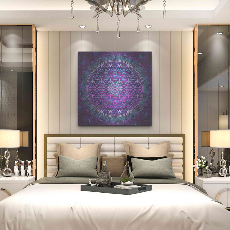 Ivy Bronx «Flower Of Life» par Cameron Gray, art mural en métal, H 36 po x l 36 po
