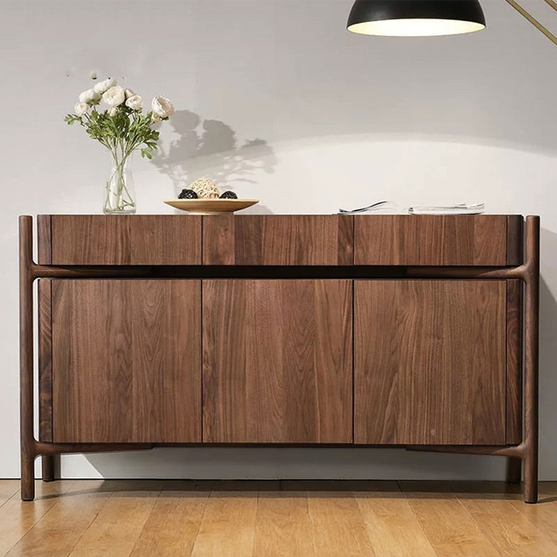 Modern Nut-Brown Solid Manufactured Wood Sideboard