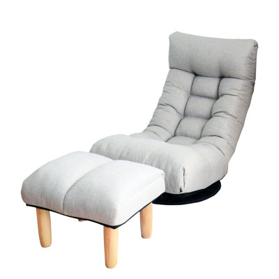 Adjustable Reclining Chair For Dormitory - Spring Seat Bag, Linen Filler 360-Degree Rotatable With Filler, Comfortable Seating Option