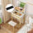 Small Vanity Desk Set With Adjustable Led Lighted Mirror And Power Outlets White