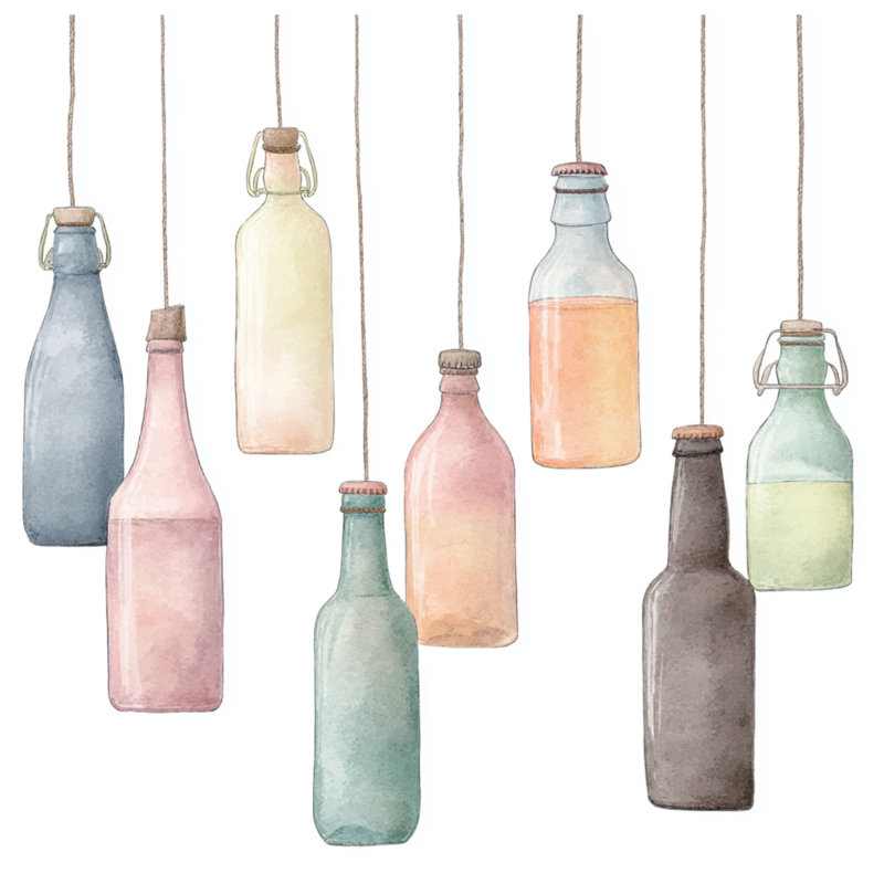 Édredon suspendu pour bouteilles rétro, Lit simple