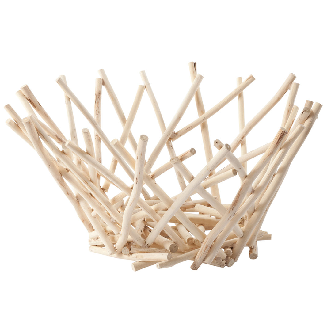 Kutz Wood Abstract Decorative Bowl in Off White Union Rustic 