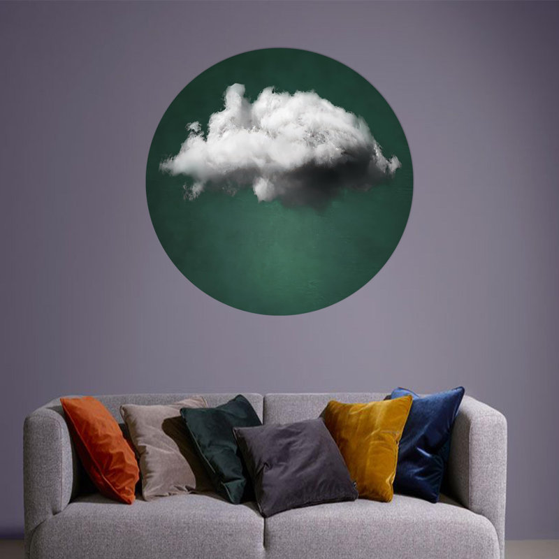 Grand art mural nuage minimaliste tendance en verre trempé idéal pour la décoration moderne et un excellent cadeau de Noël