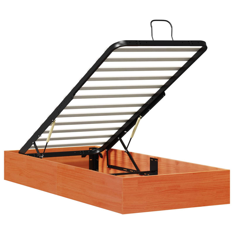 Solid Wood Bed Frame, 80 x 190cm, Brown