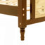 Grand lit en bois de pin avec tête et pied de lit en rotin, avec plateforme de lit rehaussée centrale, noyer-303878802-303878804