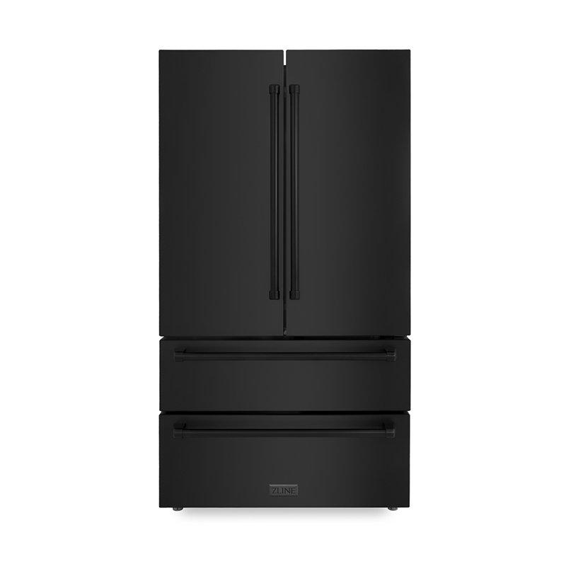 ZLINE 36" Autograph Edition 22.5 cu. ft Freestanding French Door Refrigerator with Ice Maker in Fingerprint, Champagne Bronze